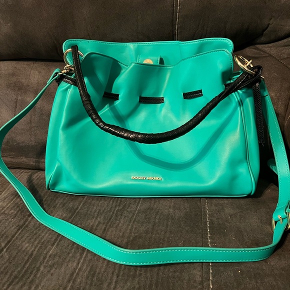 Badgley Mischka Handbags - Badgley Mischka Teal and Black Shoulder Bag